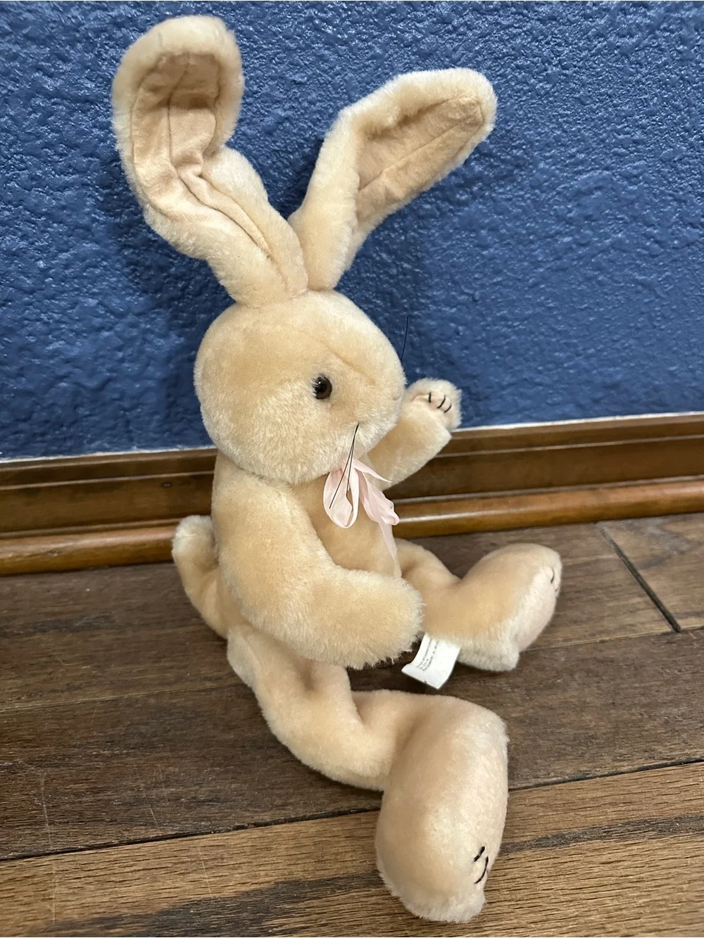 Plush Vintage Caffco International Jointed Bunny Rabbit Stuffed Animal Bend Ears